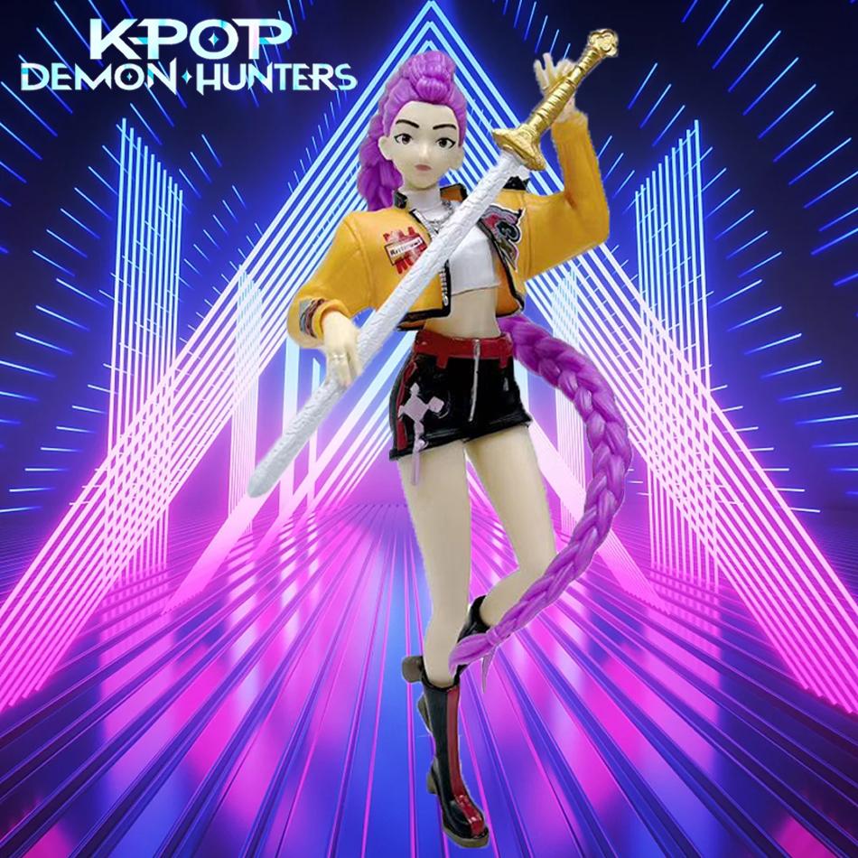 New 20CM Anime Kpop Demon Hunters Action Figure Model Toy Demon Hunters Rumi Ornament Collection Figures Model Toy For Kid Gift