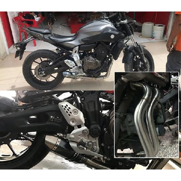 For Yamaha YZF R7 2014-2024 MT07 FZ07 XSR700 Tracer 7 Motorcycle Exhaust Header Muffler Pipe Escape 51MM Slip-On Connecting Pipe