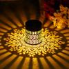 Hollow Flower Solar Fence Lights Waterproof Garden Lanterns Decorative Deck & Patio Lighting, for Yard Garden Outdoor Walkway