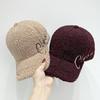 Autumn and Winter New Lamb Wool Embroidered Letter Baseball Cap Women's Outdoor Warm Fashion Cap