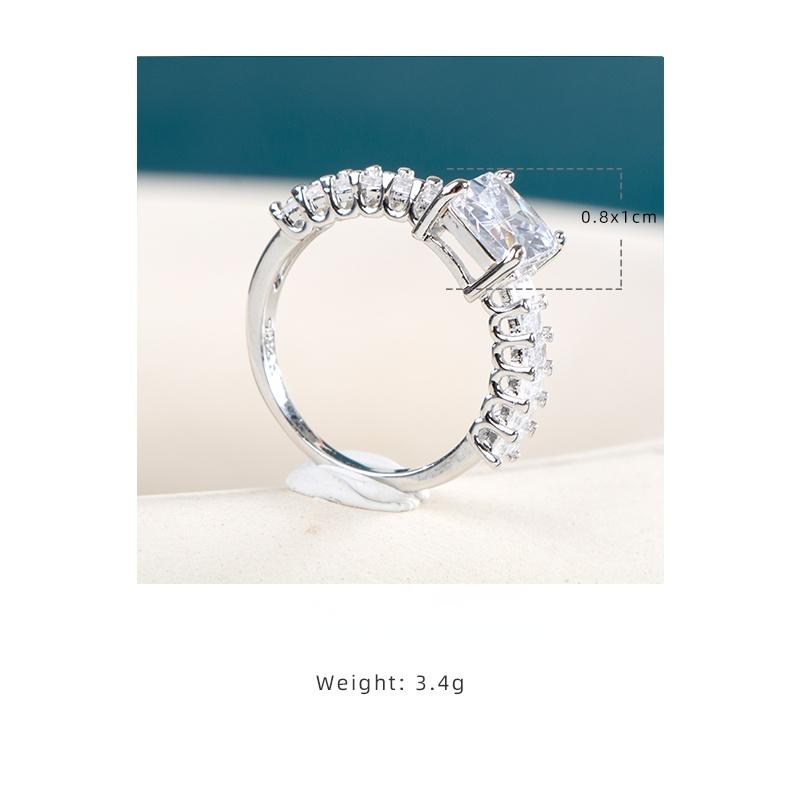 Bella Box Hot Trendy Female Finger-ring With Brilliant CZ Stone Fashion Contracted Designed Versatile Women's Ring Party Jewelry