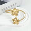 Metall-Blumen-Manschettenarmband Emaille-Glasur Handwerk Spiral-Armband Floral Offene Manschette Armreif Damen
