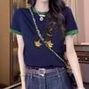Summer new American dog letter printing design short-sleeved T-shirt women's niche versatile color matching T-shirt