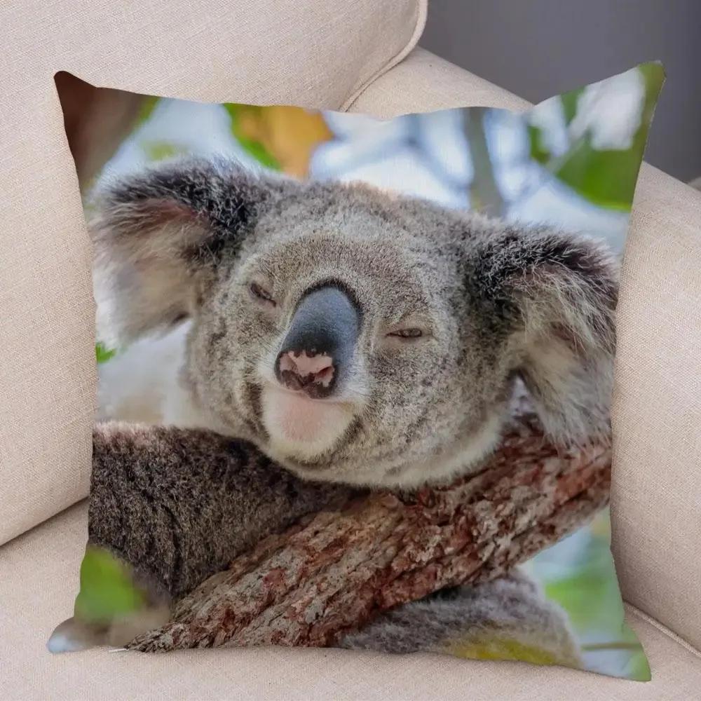 Cute Australian Koala Pillowcase Modern Home Bedroom Living Room Sofa Cushion Cover X Peach Skin Pillowcase