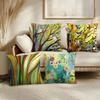 Abstract Paint Colorful Cushion Cover Soft Short Plush Pillow Cover Smooth Cozy Texture Aesthetic Cushion Case Home Decor