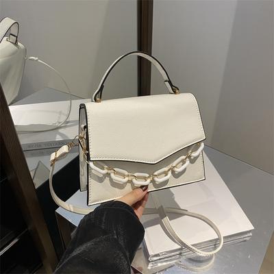 Tasche Mode Tragbare Kleine Quadratische Tasche Strukturierte Pu Schultertasche Nische Vielseitige Kette Umhängetasche