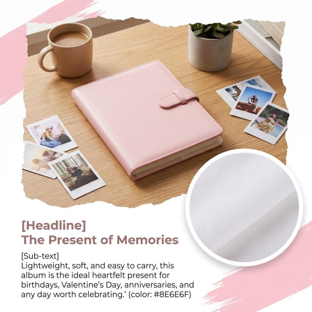 Pink Blue Purple Picture Storage Book PU Ticket Organizer Album PU Photo Album Holiday Gift Giving