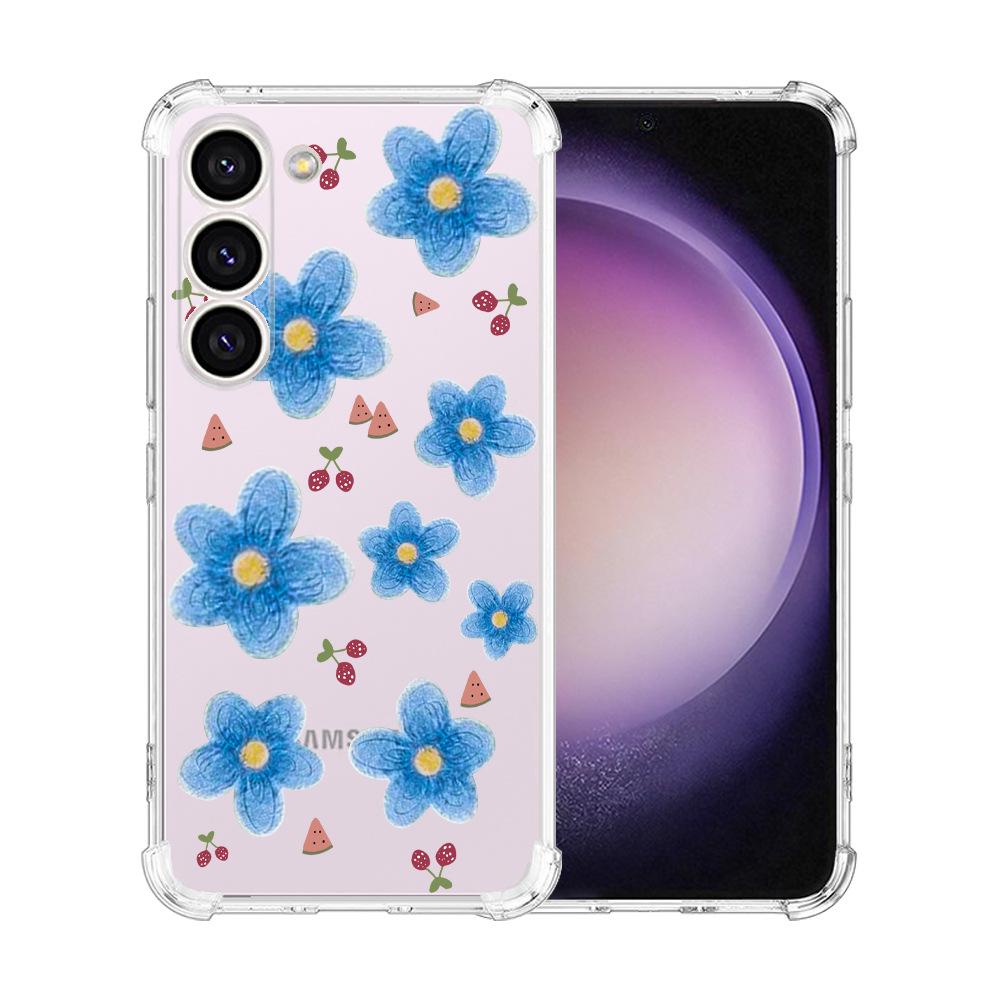 Samsung Galaxy S24 Ultra Case Airbag TPU Painted Butterfly Flowers - Perfect Fit