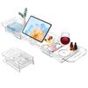 Adjustable Length Expandable Bathtub Tray Anti-Slip Transparent Bathtub Table  Gift Giving