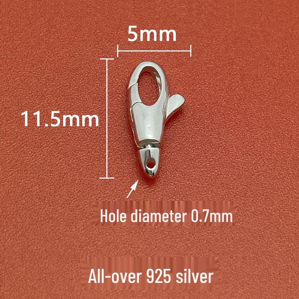 S925 Sterling Silver Square Buckle & Lobster Clasp Connector Necklace/Bracelet Joint