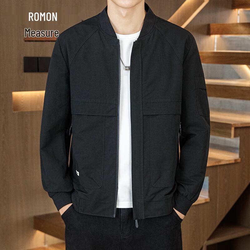 

Romone Men s Spring Autumn Casual Baseball Collar Jacket 4XL