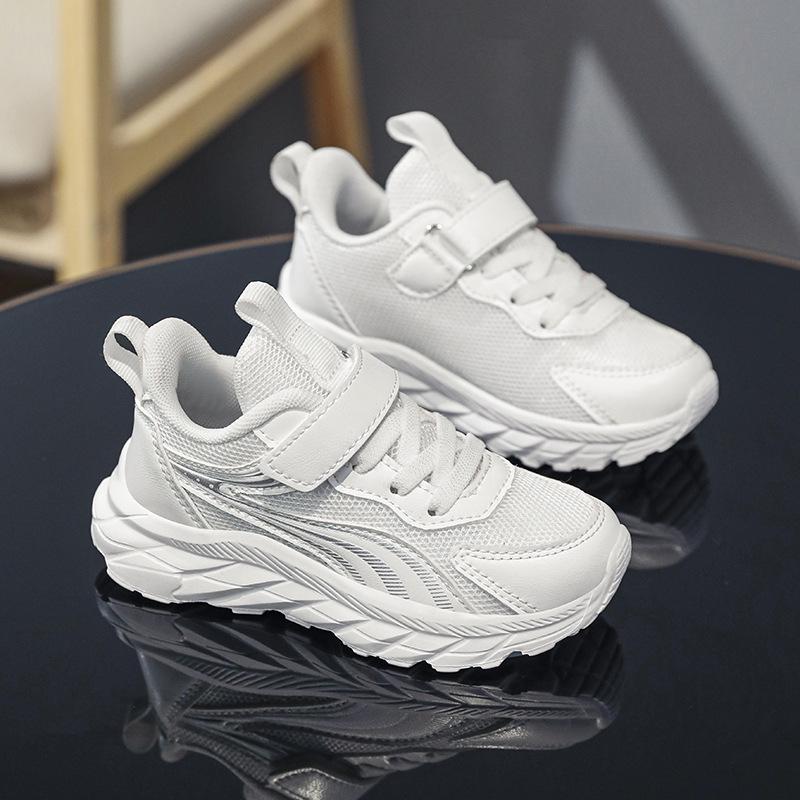 

Kids Breathable White Mesh Sneakers - Boys & Girls Autumn Running Shoes 36