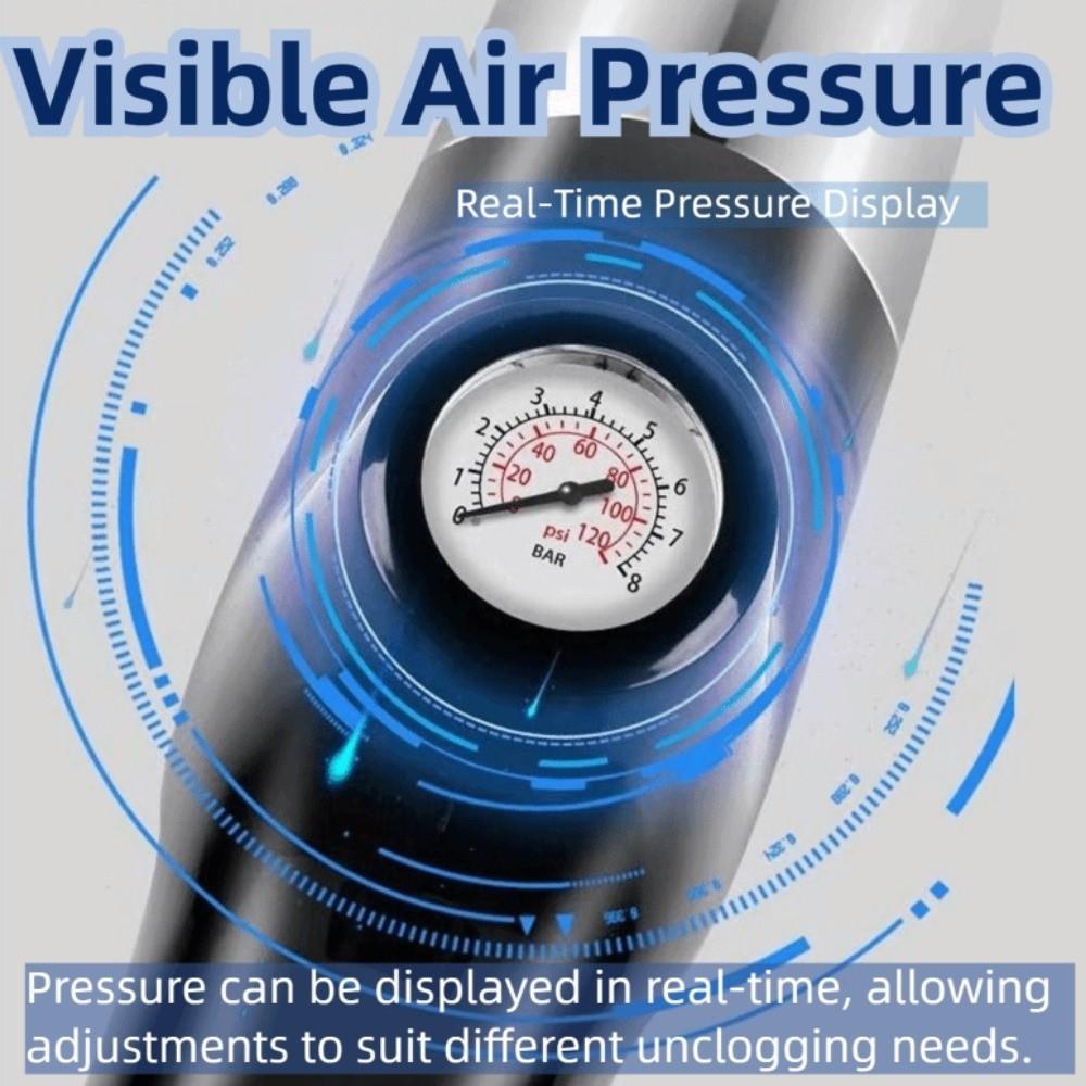 Pipe Plunger Toilet Cleaning Tool High Pressure Sewer Pipe Unblocker  Drain Cleaner