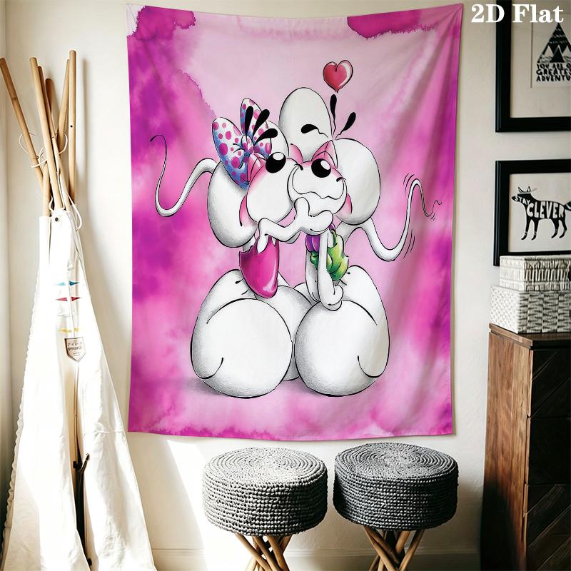 Diddl Cute Wall Tapestry Aesthetic Wall Hanging Printed Fabric Blanket Decorative Tapestries for Bedroom Living Room Home Decor