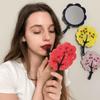 Colorful Tree Shape Mirror Rhinestone Handle Portable Mirror Acetate Makeup Mirror  Makeup Tool