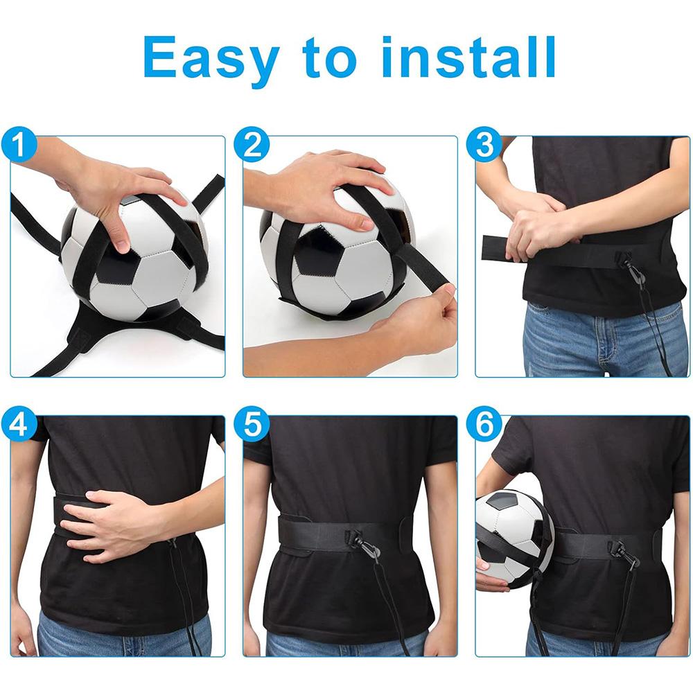 Football Kick Trainer Adjustable Soccer Training Elastic Belt Solo Soccer Ball Juggle Bag Auxiliary Rugby Training Equipment