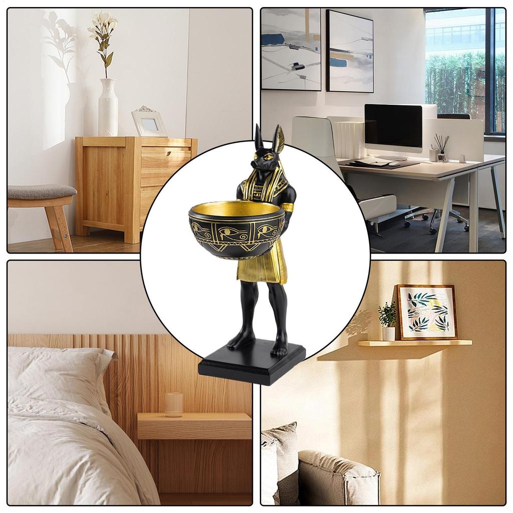 Dog Figurines Resin Animal Sculpture Home Decoration Egyptian Dog Statue Decorations For Living Room Bedroom Shelf Table Study