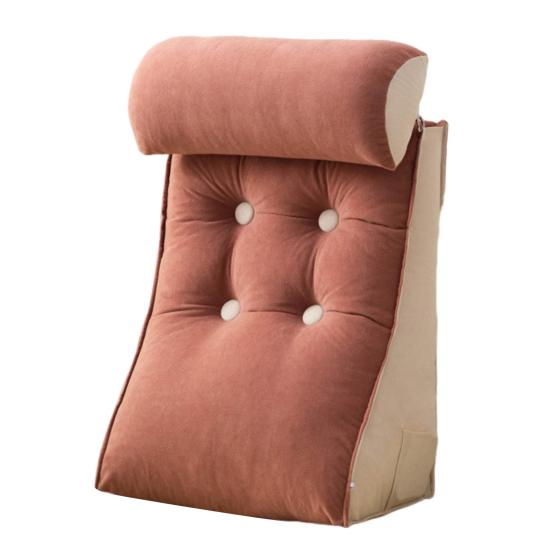 Bed Wedge Pillow for Sleeping Reading Acid Reflux Supportive Backrest Leg Neck Cushion with Side Pockets Multifunctional Sofa Pillow