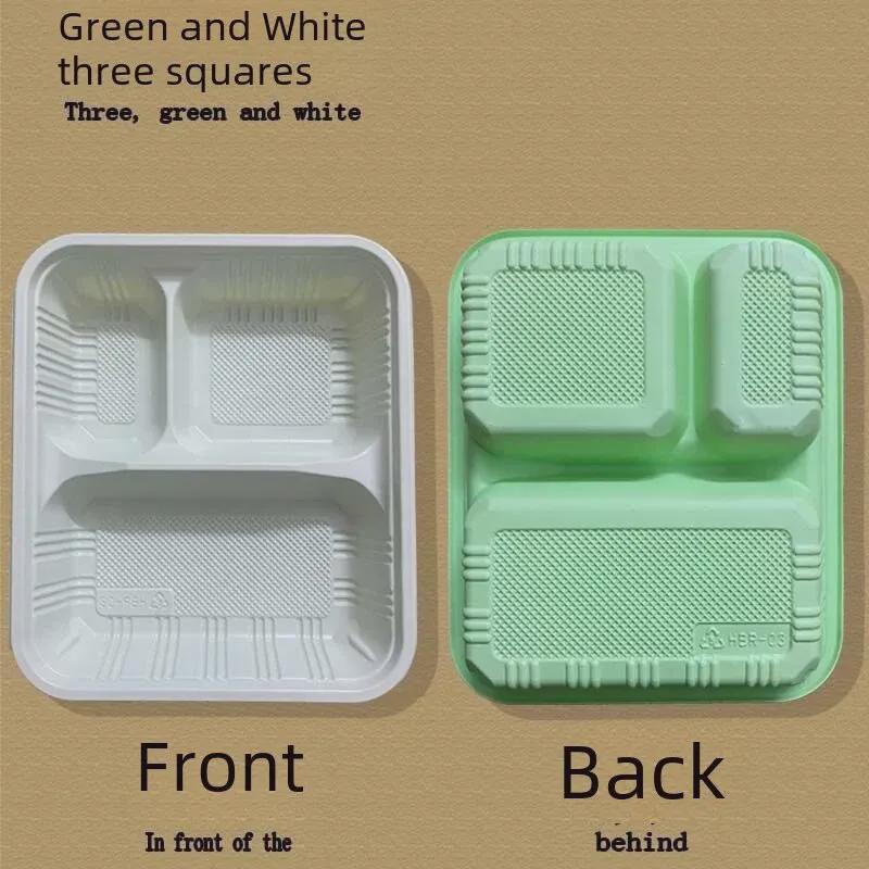 Disposable Multi-Grid Lunch Boxes: Four, Three, & Two-Compartment Options, Rectangular Thickened Plastic, Fast Food Ready, Free Shipping