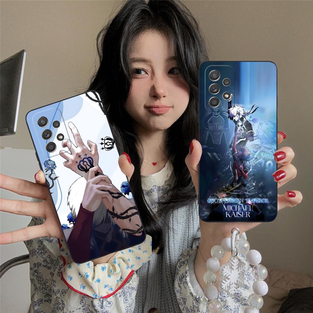 Blue Lock Michael Kaiser Phone Case for Samsung Galaxy A73 72 71 70 56 55 54 53 52 36 35 34 23 16 15 5G Colour Printing Cover