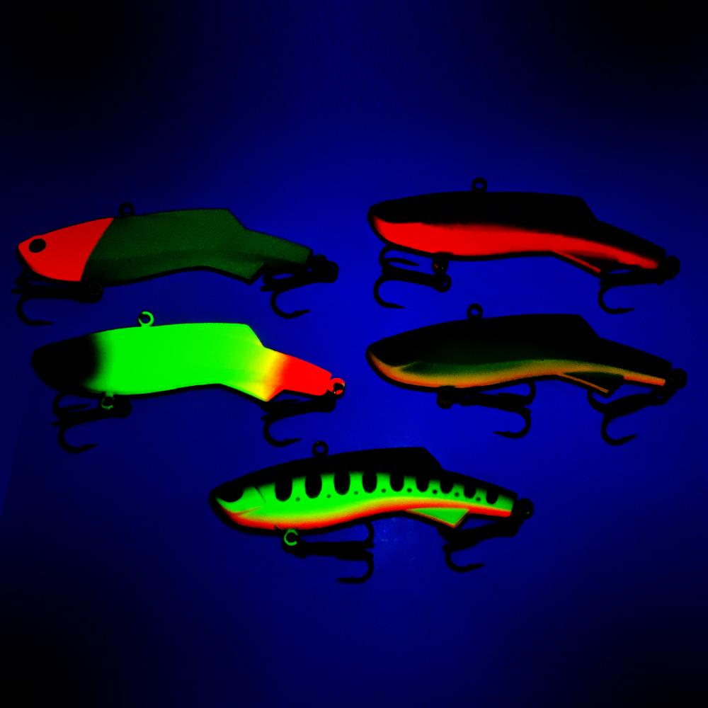 UV Luminous Effect Winter Bass VIB Fishing Lures 70mm/78mm/90mm Sinking Icsas Artificial Wobblers Ice Hard Bait For Pike