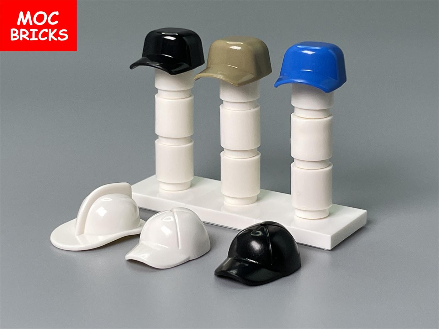 Yiran Toy 6Pcs Moc Bricks Baseball Cap Peaked Caps Hat Ideal For 4Cm Figure Constructing Blocks Component Assembles Particles Children's Playthings