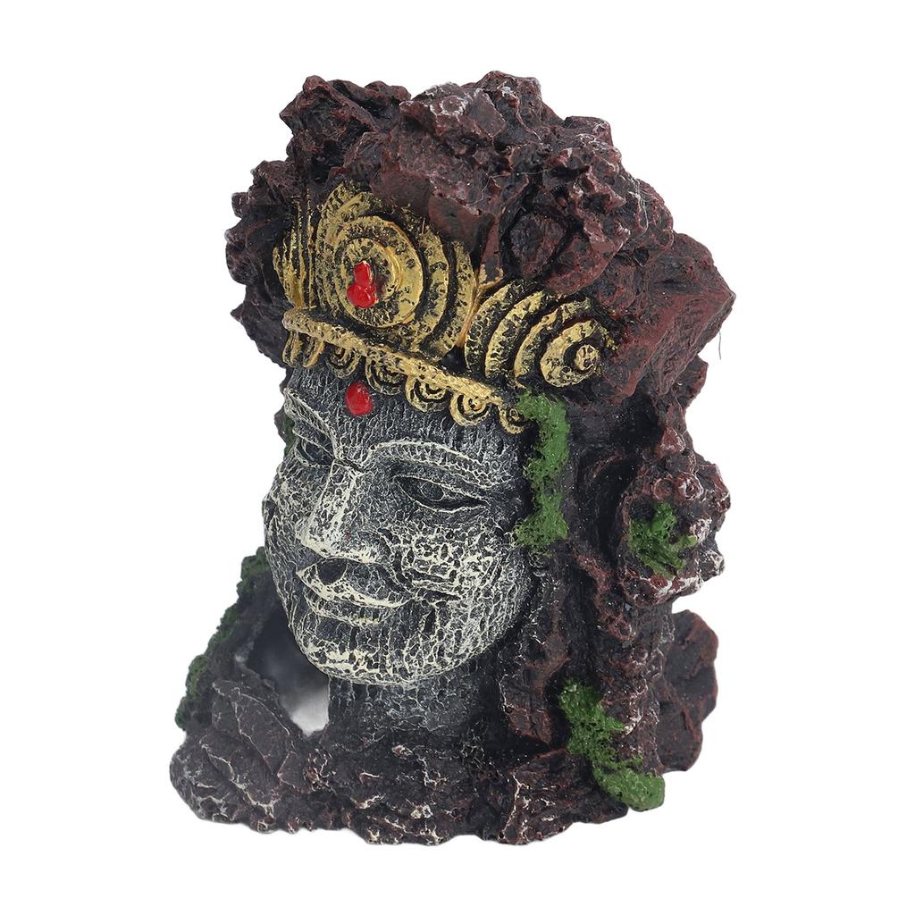 Buddha Head Statue Aquarium Decoration Fish Tank Cave Hideout Buddha Decor Landscaping