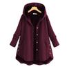 Women's 2023 Irregular Mid-Length Solid Color Hooded Single-Breasted Cotton Coat