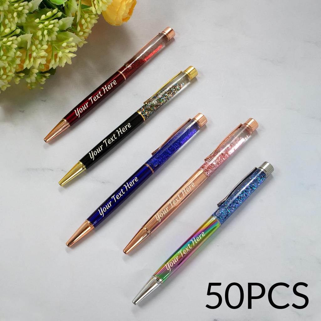 Custom Quicksand Ballpoint Pen With Text,Back To School Supplies For Kids,Personalized Teacher Pens,Customized Color Flash Gel Pens,