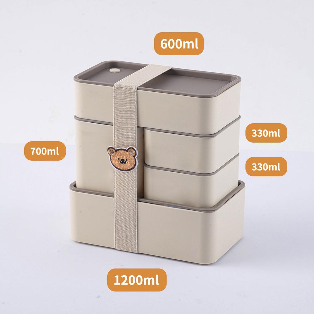 Plastic Lunch Box Picnic Portable Sealed Bento Boxes With Cartoon Straps Reusable Food Containers Microwave Safe