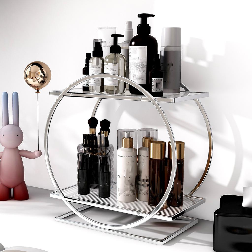 Household cosmetics and skincare storage rack household dressing table bathroom sink desktop large capacity storage rack