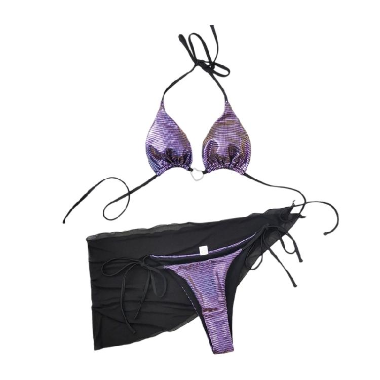 

Adjustable Swimwear Comfortable Women s Beach Wear Side Tied Triangle Thong with Bra for Beach Activity S