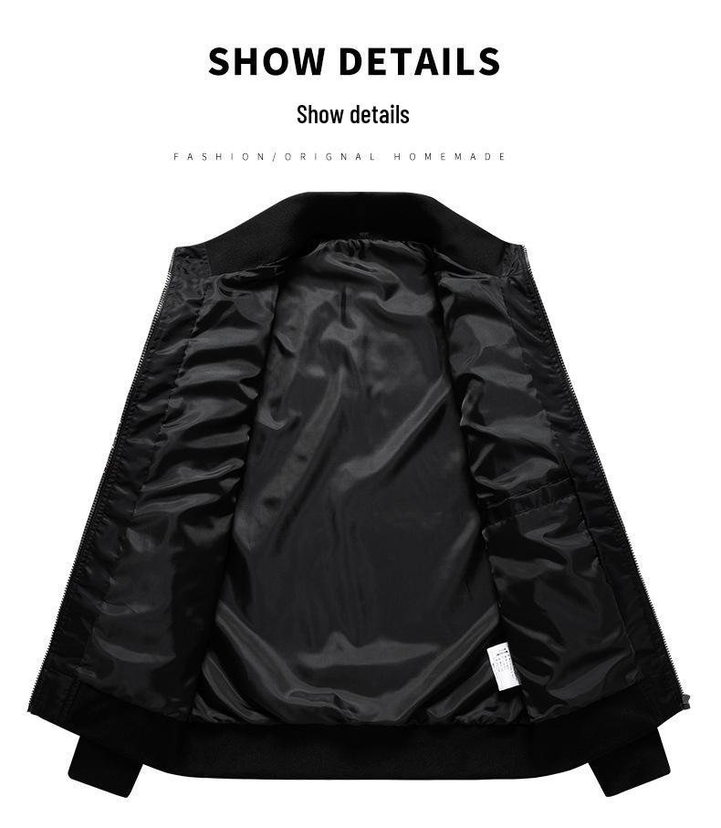 Men's Plus Size Lightweight Baseball Jacket - Loose Fit for Spring and Autumn