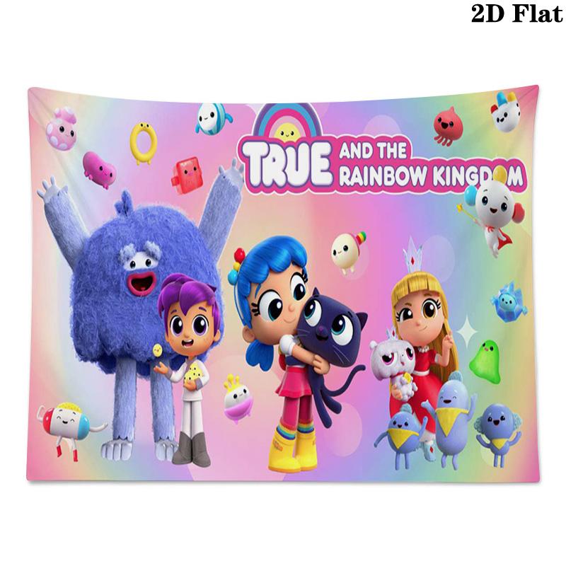 True and the Rainbow Kingdom Wall Tapestry Aesthetic Wall Hanging Printed Fabric Blanket Decorative Tapestries for Bedroom Living Room Home Decor