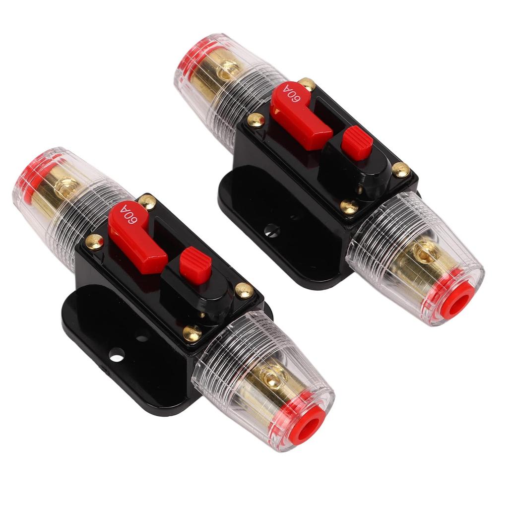 12 24V Inline Circuit Breaker, Lugs with Manual Reset Fuse Holder, Heat Shrink