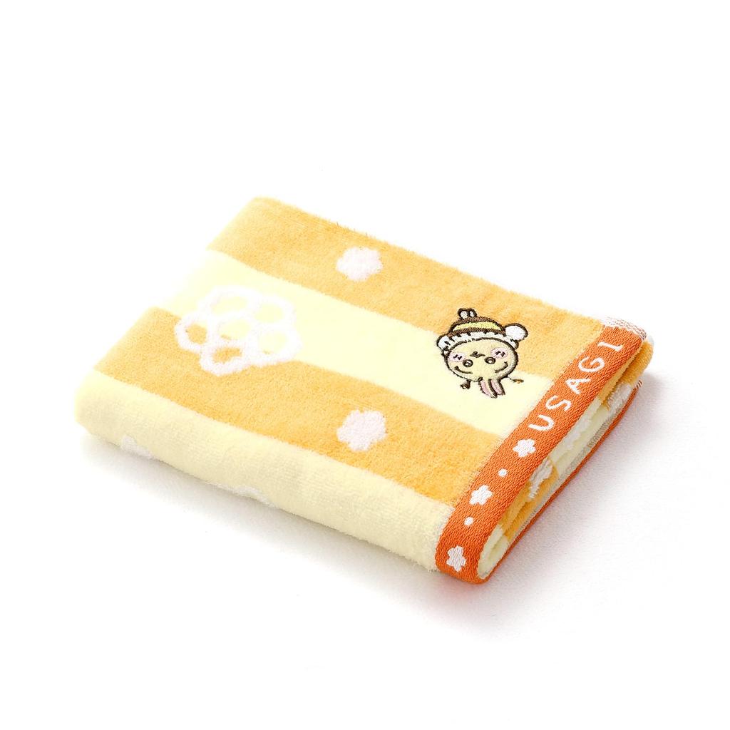 Chiikawa Bees Face Towel Yellow Rabbit Flower Yarn 34 x 80 cm Non-twisted 41-1222150 Approx.