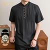 Men's New Chinese Style Mulberry Silk Short-Sleeve Shirt
