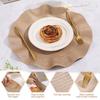4 or 6pcs Round Weave Placemat PVC Insulation Pad Selvedge Table Cup Cushion with Corrugated Edge Non-slip Dining Table Mats