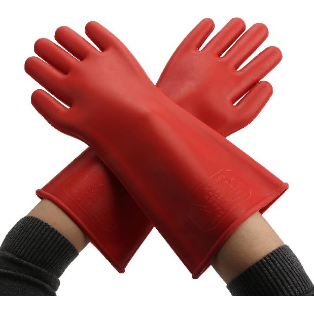 Electrical Insulated Lineman Rubber Gloves, Electrician High Voltage Hand Shape Waterproof Safety Protective Work Gloves 10000V Insulating for Man