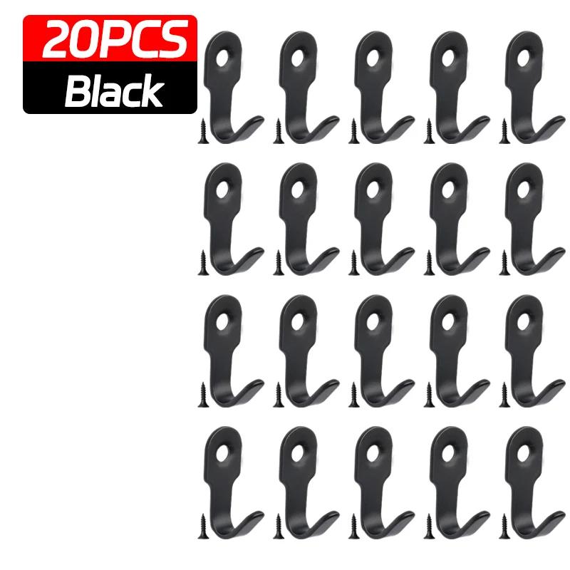 20/1cps Kitchen Bathroom Hooks Stainless Steel Hanging Adhesive Hooks Stick On Wall Door Clothes Handbag Towel Holder Wall Hange