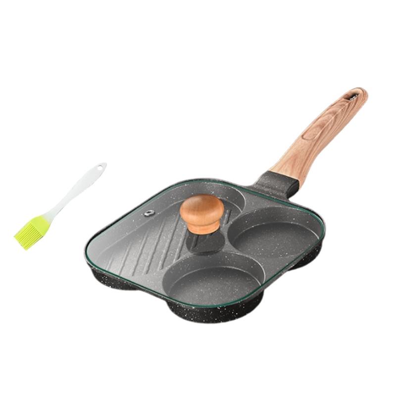 

Aluminum Alloy Fry Pans for Eggs and Burgers Breakfast Cooker Skillets with Long Handle Kitchen Cooking Accessories 1 чорний