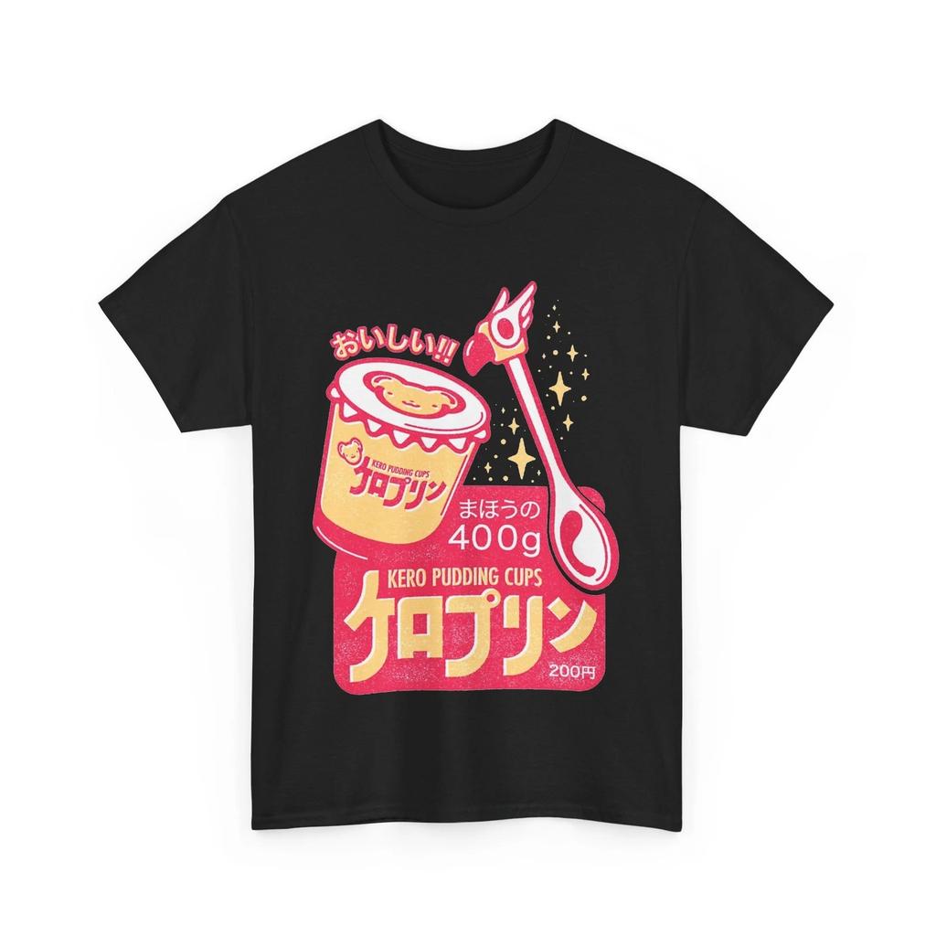 Cardcaptor Cherry Blossom Pudding Cup Tshirt 90s Anime Tshirt Mens and Womens Summer Cotton Comfortable Loose Top