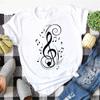 Maycaur Harajuku Women T Shirt Music Note Printed Tops Women New Black Tshirt Ladies Fashion Graphic Tees FeUnisex Tops Tshirts