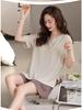 Women's Summer Modal Pajama Set with Chest Pad - Short Sleeve and Shorts, Cool Rayon, Anti-Bump, Suitable for Outdoor Wear
