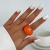 Retro Stackable Transparent Resin Ring: Colorful Arc Wide Band