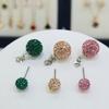 Sterling Silver/All Silver 925 Mirror Ball Double Dangle Earrings Ss12116990 - White Crystal