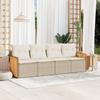 Vidaxl 4-Cz. Set di Mobili da Giardino con Cuscini, Beige, Polyrattan