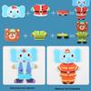 Wooden Dress-Up Puzzle: Four Little Rabbits & Bears 