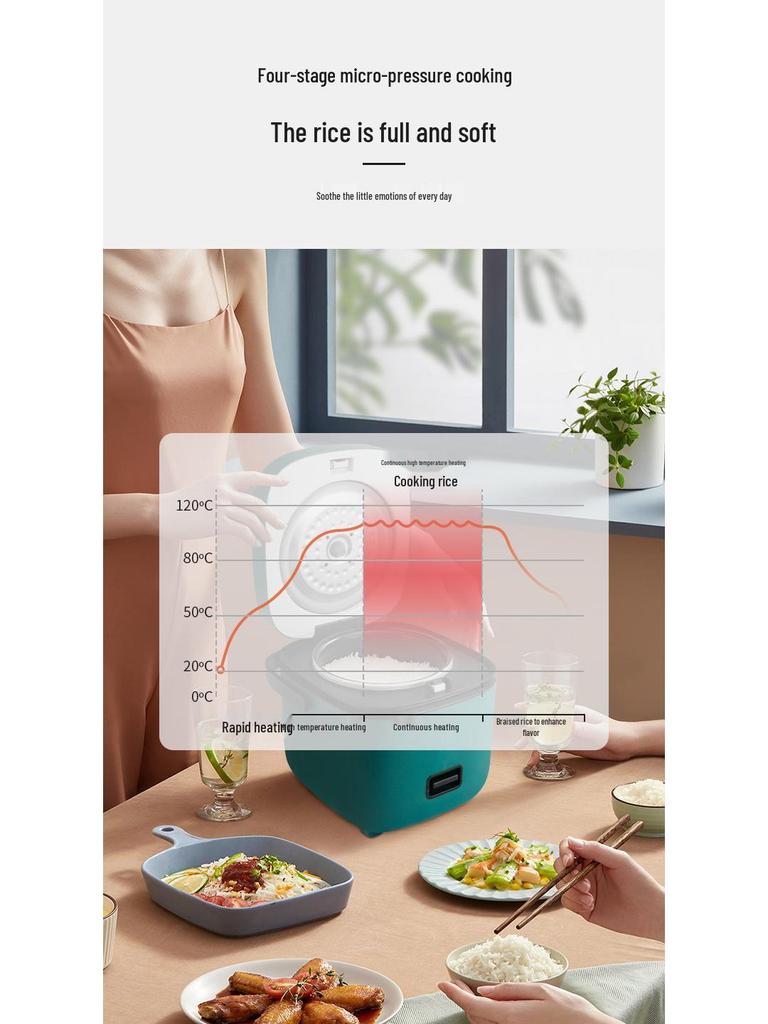 Compact Portable Mini Rice Cooker – Household Kitchen Appliance