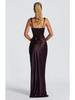 European/American Satin Spaghetti Strap Classic Evening Gown for Women